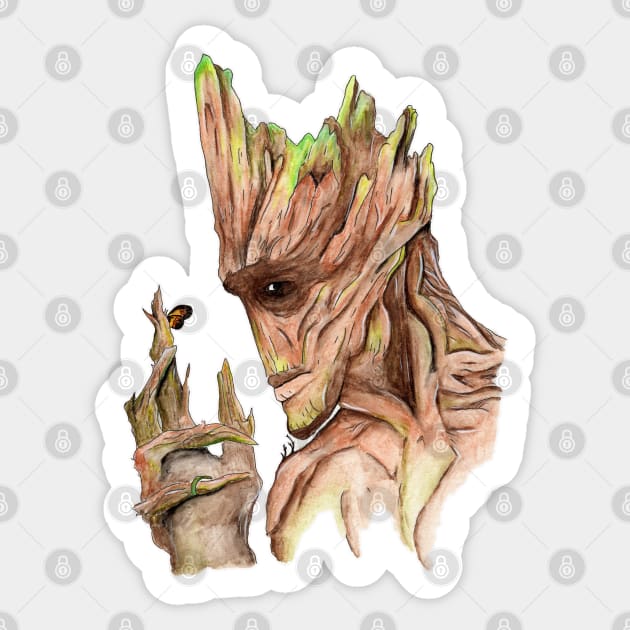 Groot Sticker by AaronShirleyArtist